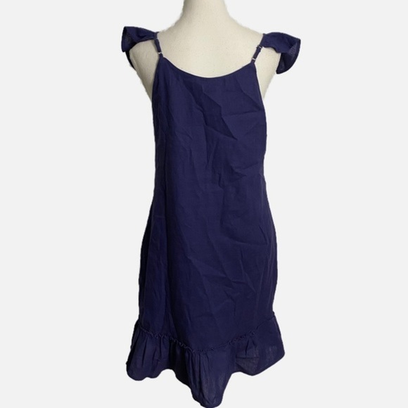 Andree By Unit‎ Embroidered Appliqué Big Bold Floral Shift Dress Linen Blend - Picture 2 of 13